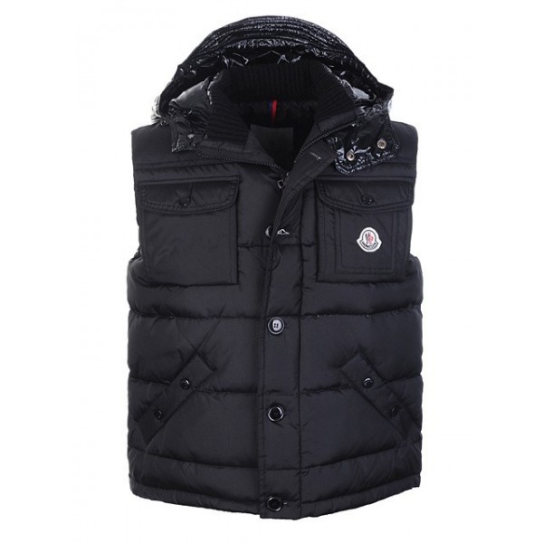 Moncler Uomo Giù Gilet nero Presa M47